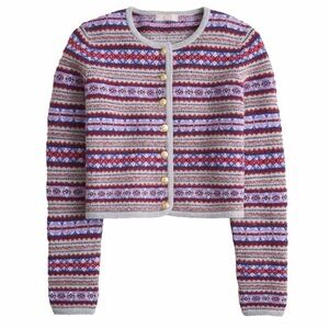 J Crew Fair Isle Lady Jacket size L
